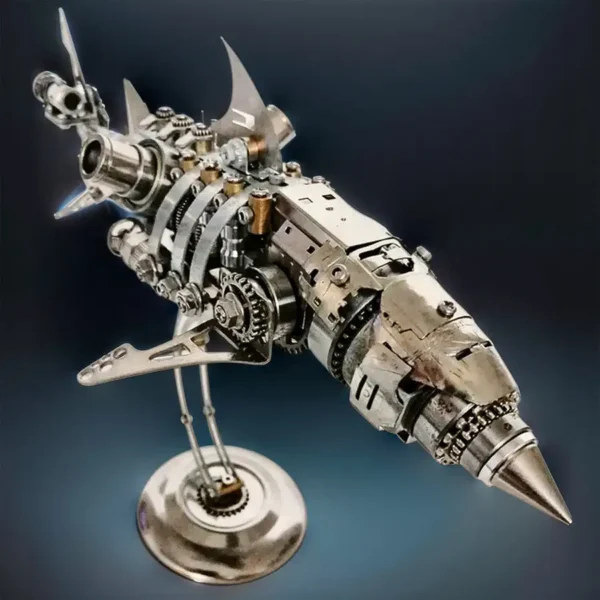 Punk DIY Fish Mechanical Shark Assembly 3D Metal Puzzle Stainless Steel Model Kit Personalized Gift Toy - Image 2