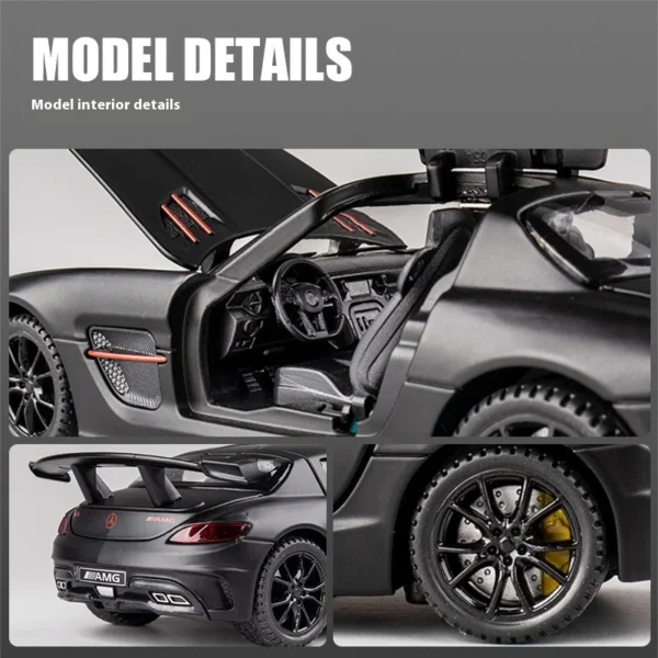 1:32 Mercedes Benz SLS AMG Super Sports Car Alloy Diecast Model Car Sound & Light Kid Children Toy Gift For Boy Collecting Hobby - Image 3