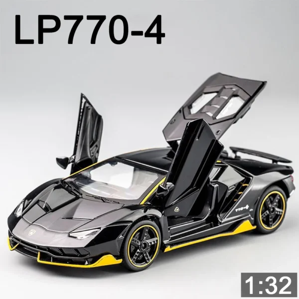 1/32 Cars Toys Auto To Scale Lambor LP770 Diecast Model Cars Alloy Autos Toys Gift for Boys Pull Back Light Music Kids Car - Image 2