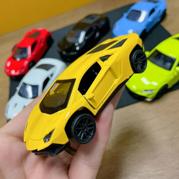 1:43 Diecast Alloy Car Model Metal Pull Back Simulation Car Toy Boy Sports Car Ornament with to Open the Door Toys for Kids - Image 4