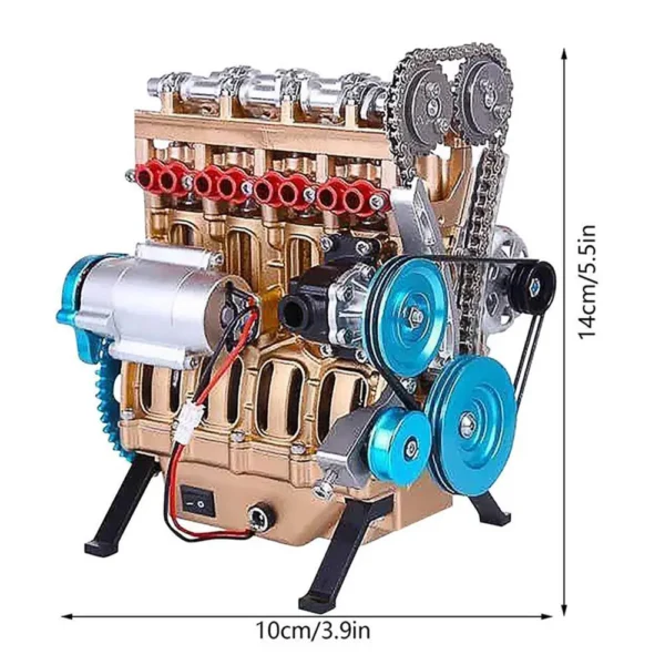 4 Cylinder Resin Car Engine Assembly Kit Model Toys Kids Gifts Home Decoration - Image 6