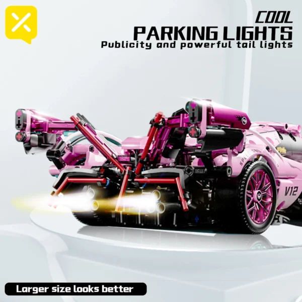 Pink V12 Car Building Blocks Toys Boys or Adults Kits 1:14 Scale Car Model Building Set DIY Toys Kids Christmas Festival Gifts - Image 5