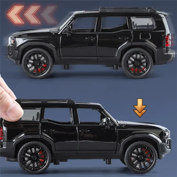 1/32 Toyota PRADO Land Cruiser Alloy Car Model Diecast Metal Off-road Vehicle Car Model Simulation Sound and Light Kids Toy Gift - Image 6