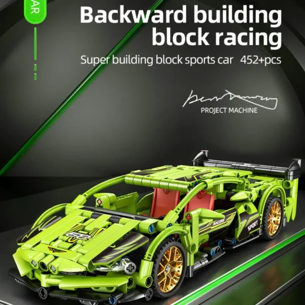 456PCS Technical Super Racing Car Model Building Blocks Automobile Pull Back DIY Vehicle Children Construction Toys