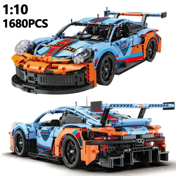 911RSR 1680PCS 1:10 Technical Classic Super Racing Car Building Blocks Puzzle DIY Model Bricks Vehicl Toy For Kids Birthday Boys