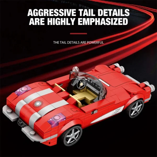 311PCS Red Roadster Car Building Block Creative City Vehicle Diy Car Model Bricks Desktop Display Toys For Kids Holiday Gifts - Image 4