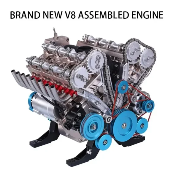 500+ Parts TECHING V8 Engine Metal Model Kit DIY Assembly Mini Eight Cylinder Engine Model Experiment Educational Toy - Image 2