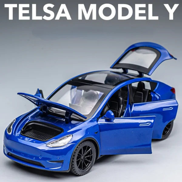 1:32 Tesla Model Y Alloy Car Model Diecast Metal Car Model Simulation Sound and Light Collection Childrens Toys Gift A963 - Image 3