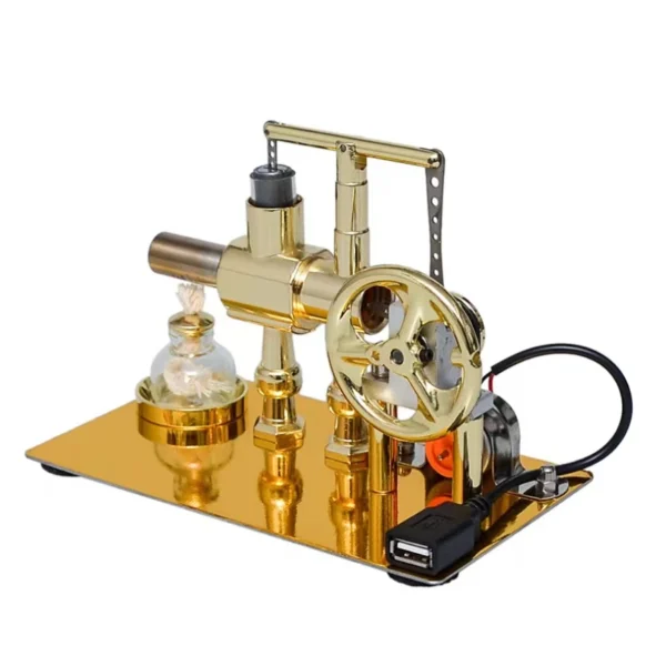 Hot Air Single Cylinder Stirling Engine Generator Physics Popular Science Production Invention Collection Toy - Image 2