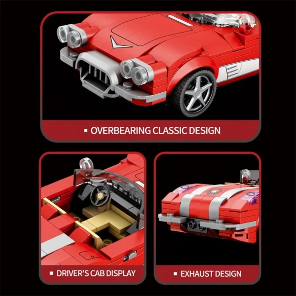 311PCS Red Roadster Car Building Block Creative City Vehicle Diy Car Model Bricks Desktop Display Toys For Kids Holiday Gifts - Image 5