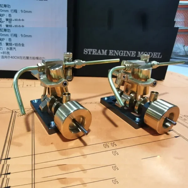 Mini In-line Twin-cylinder Retro Steam Engine Model Physics Experiment Toy for Within 40cm Retro Boat Models Men Toy - Image 5