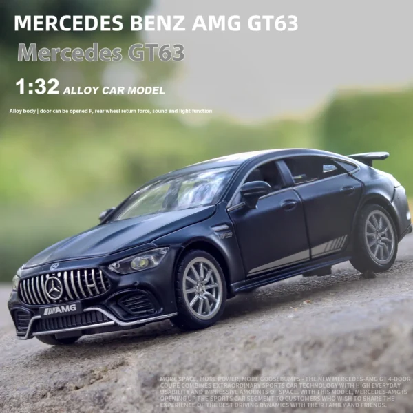 1:32 Mercedes Benz AMG GT63 Sports Car Alloy Diecast Car Model Sound Light Pull Back Toys Ornaments Gift For Children Collect - Image 3