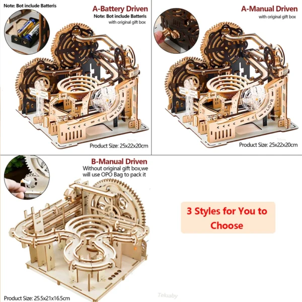 3D Wooden Puzzle Marble Run Set DIY Assemble Mechanical Model Building Kits STEAM Educational Toys for Adult Kids Birthday Gifts - Image 6