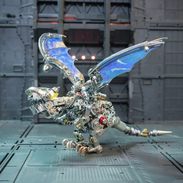 DIY Metal Colorful Dragon Model Kit Mechanical 3D Puzzles Dragons Models Assembly Animals Toys for Adults Teens Gift - 630PCS