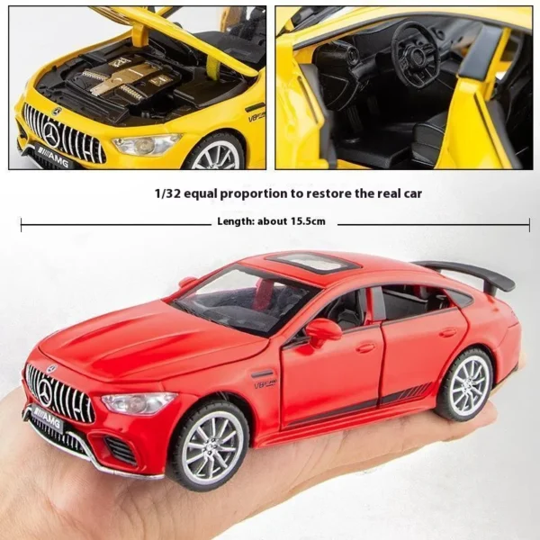 1:32 Mercedes Benz AMG GT63 Sports Car Alloy Diecast Car Model Sound Light Pull Back Toys Ornaments Gift For Children Collect - Image 6