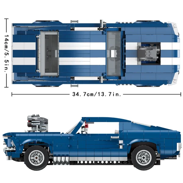 1680PCS Innovation Expert Ford Sports Racing Car Model Building Blocks Bricks DIY Toys for Kids Adults Birthday Christmas Gifts - Image 4