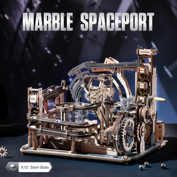 Robotime Marble Spaceport 3D Wooden Puzzle Motor driven Mechanical Model Kits With Balls Automatic Manual Modle for Kids Adults - Image 5