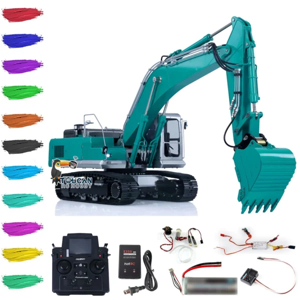 RTR LESU PC360 RC Hydraulic Excavator 1/14 Metal PL18EV Lite Remote Control Digger Model Smoke Unit Lights Sounds Toy THZH1706