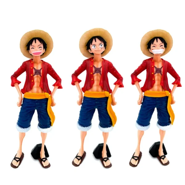 Hot 28cm One Piece Anime Figure Confident Smiley Luffy Three Form Face Changing Doll Action Figurine Model Toys Kits - Image 5