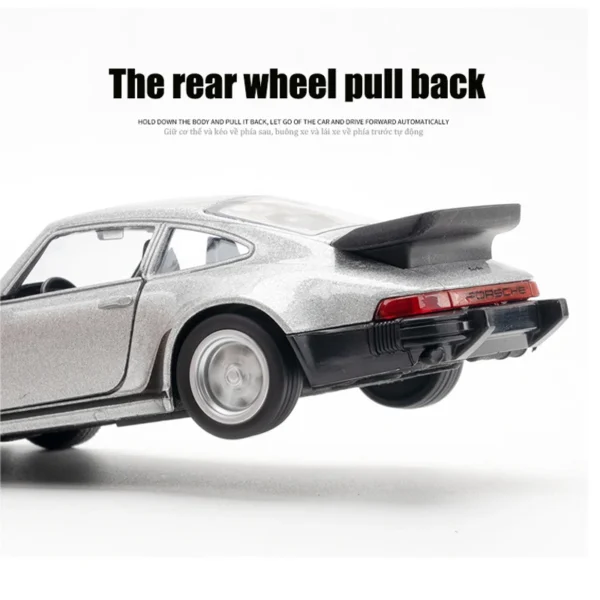 MAKEDA 1/36 Scale Porsche 911 Turbo Toy Car Model Alloy Diecast Retro Racing with Pull Back Scale Model for Boy Gift Collection - Image 4