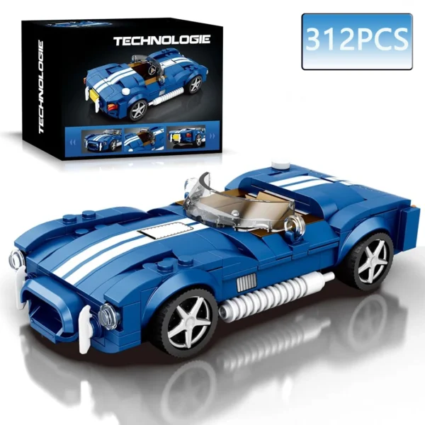 333PCS AC COBRA Car Building Block Set Creative City Vehicle Diy Car Model Bricks Desktop Display Toys For Kids Holiday Gifts