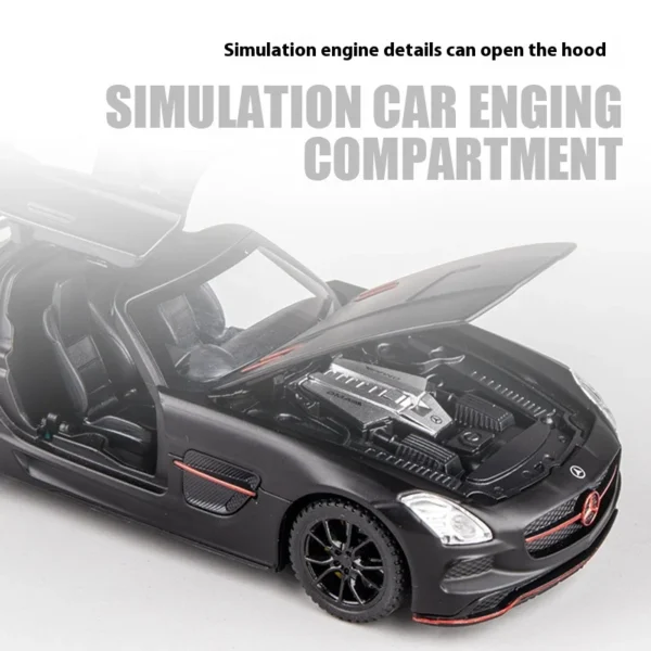 1:32 Mercedes Benz SLS AMG Super Sports Car Alloy Diecast Model Car Sound & Light Kid Children Toy Gift For Boy Collecting Hobby - Image 4