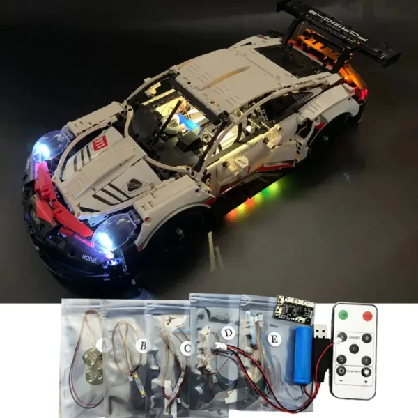 Led Light For 42096 20097 Technical Car Building Blocks City RSR Race Vehicle Bricks DIY Lamp Toys Set Not Included Car