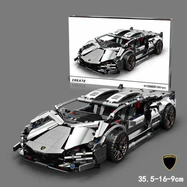 1280Pcs Lamborghinied Sports Car Building Blocks Bricks Toys Moc Model DIY Assemble Technical Speed Racing Vehicle for Kids Gift - Image 2