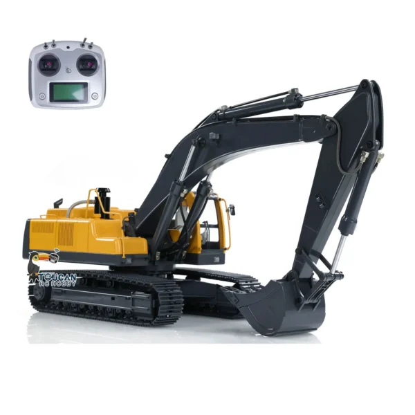 JDM V2 360L RC Earth Digger 1/14 Metal Hydraulic Excavator JDM 106 Remote Control Truck Assembled Model I6S Radio RC Toy TH18487