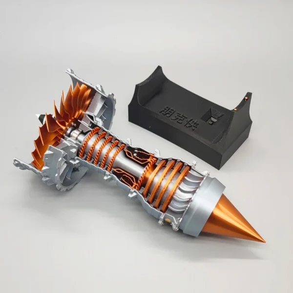 A380 Aircraft Turbofan Engine Electric Jet Engine 3D Printing Model PLA Mini Engine Electric Science Experiment Toy Gift