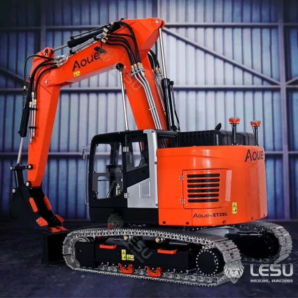 In Stock LESU 1/14 Metal Hydraulic RC Excavator Aoue ET26L RC Earth Digger Truck TOUCAN Toys for Boys Pump Valve ESC GPS TH19233 - Image 4