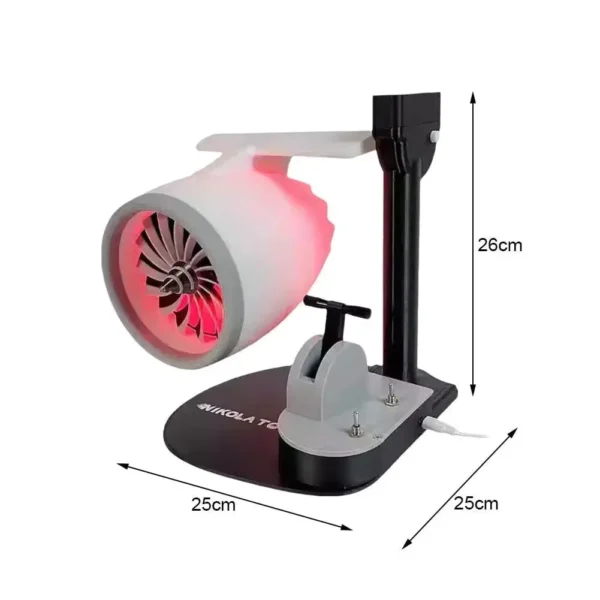 Creative Desktop Turbo Jet Fan Engine Model Adjustable Speed Push Rod JetFan USB with Humidifying Spray and Red-Light Tail Flame - Image 6