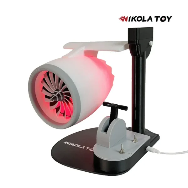 Creative Desktop Turbo Jet Fan Engine Model Adjustable Speed Push Rod JetFan USB with Humidifying Spray and Red-Light Tail Flame