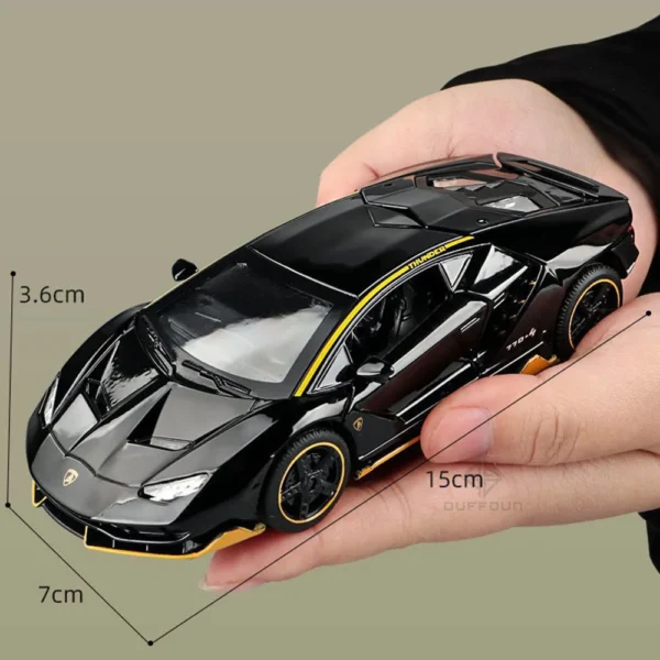 1/32 Cars Toys Auto To Scale Lambor LP770 Diecast Model Cars Alloy Autos Toys Gift for Boys Pull Back Light Music Kids Car - Image 4